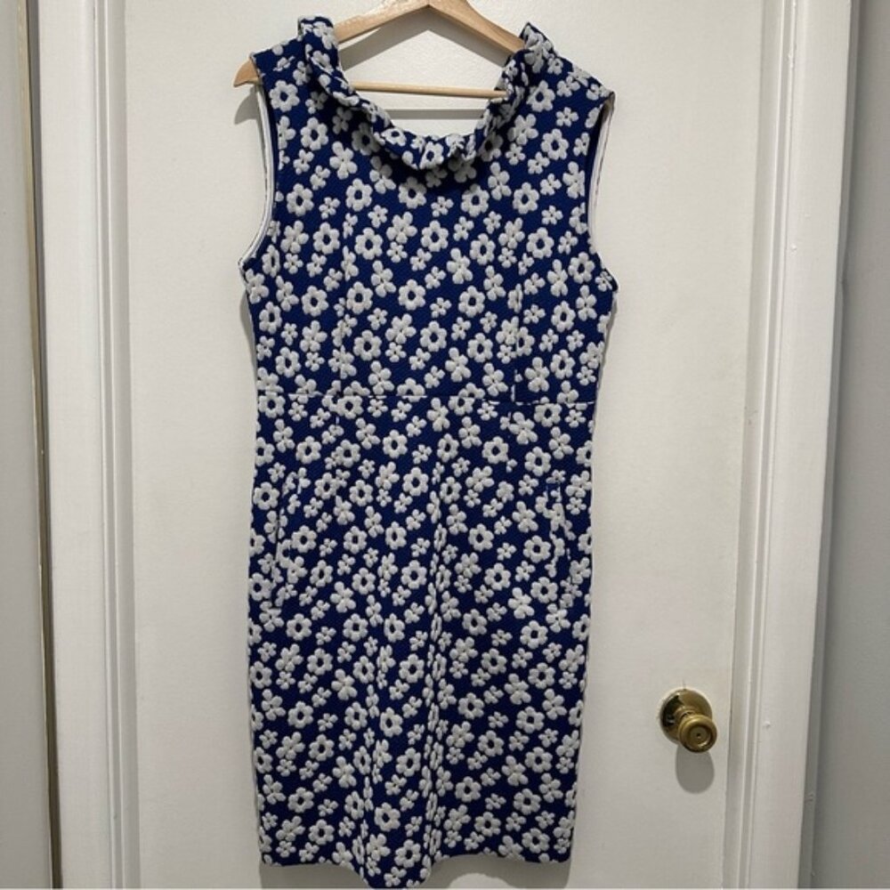 Tyler Boe dress Size XL Sleeveless Blue W/white Flowers